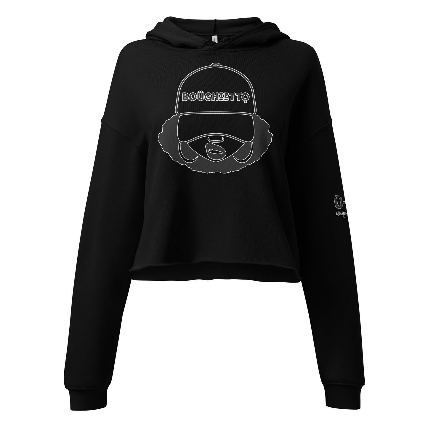 Boughietto Sis Crop Hoodie - Black on Black