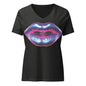 Lips Say Vote! Women’s V-Neck Airbrushed T-Shirt