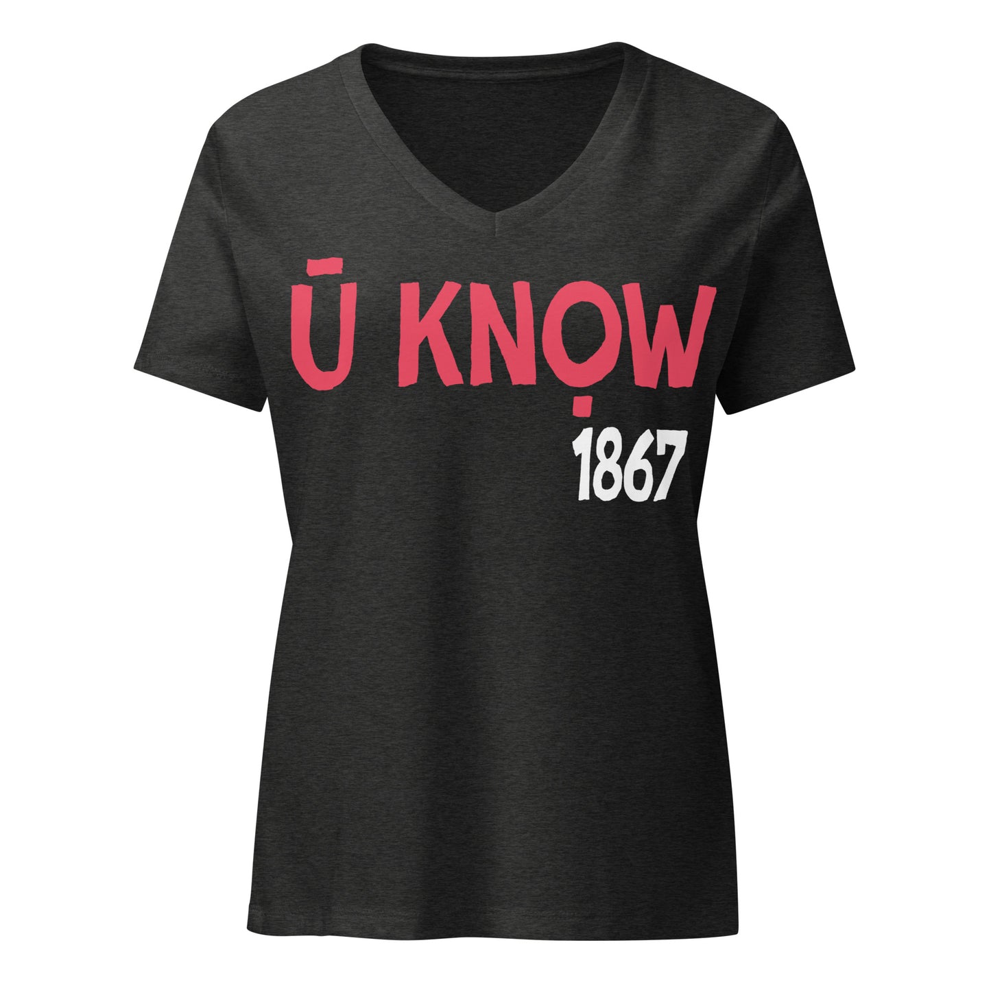 U Know 1867 Women’s V-Neck T-Shirt - Red + White