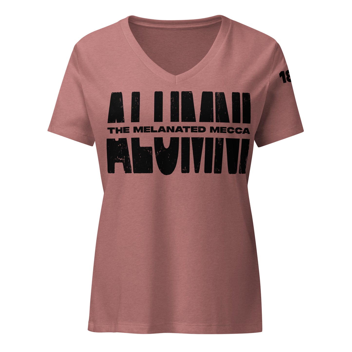 THE Melanated Mecca ALUMNI Women’s Relaxed V-Neck T-Shirt