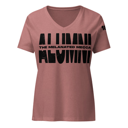 THE Melanated Mecca ALUMNI Women’s Relaxed V-Neck T-Shirt