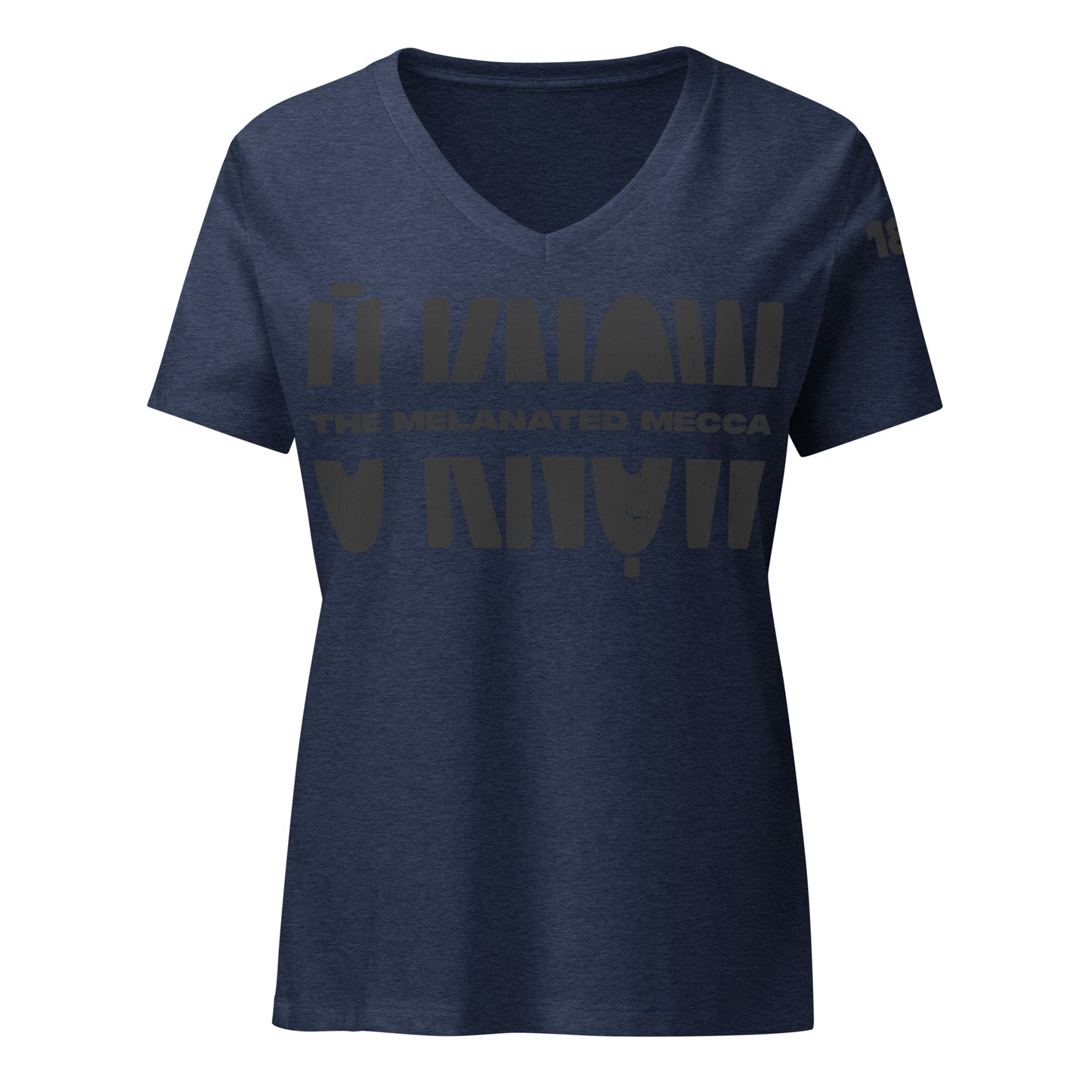 THE Melanated Mecca Women’s Relaxed V-Neck T-Shirt