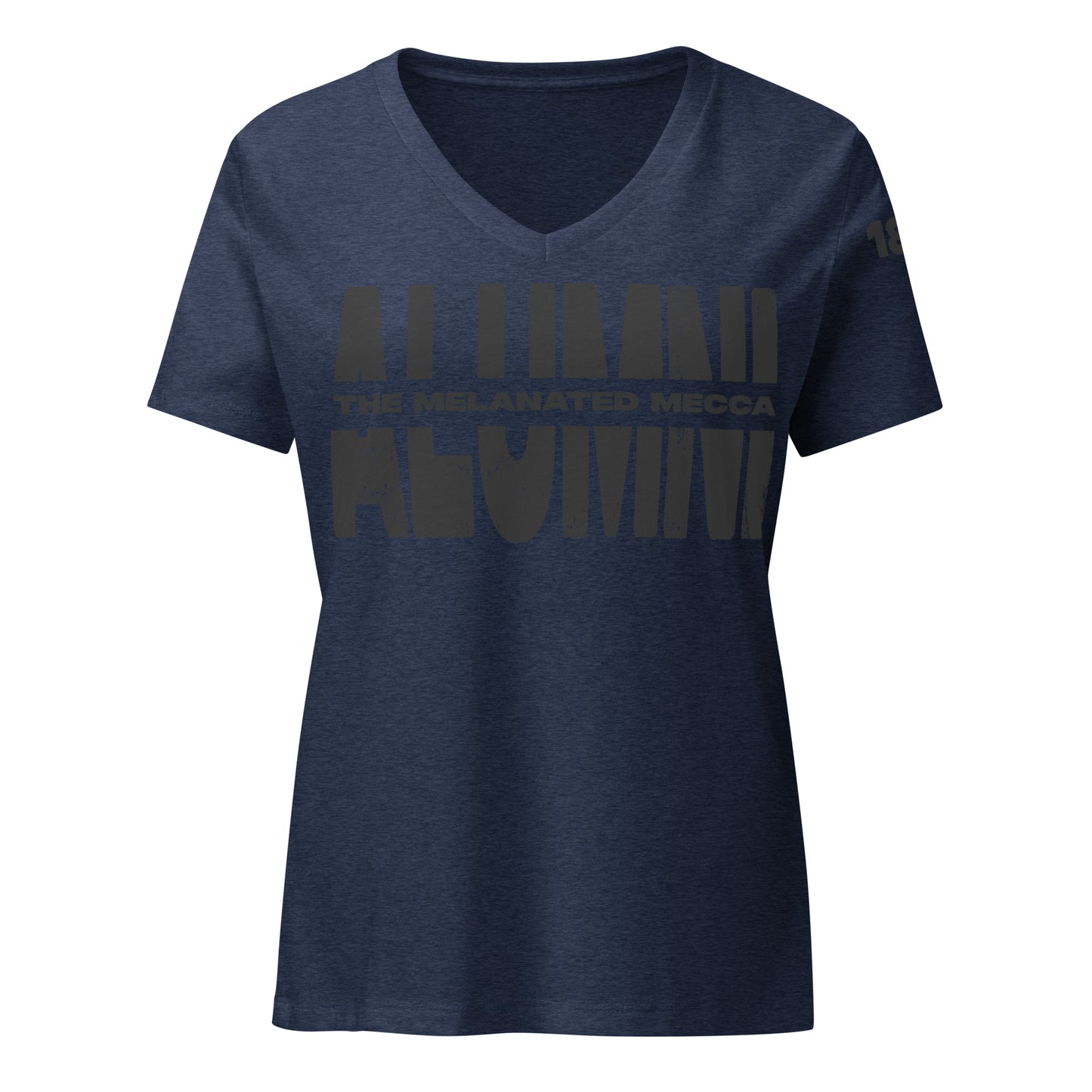 THE Melanated Mecca ALUMNI Women’s Relaxed V-Neck T-Shirt