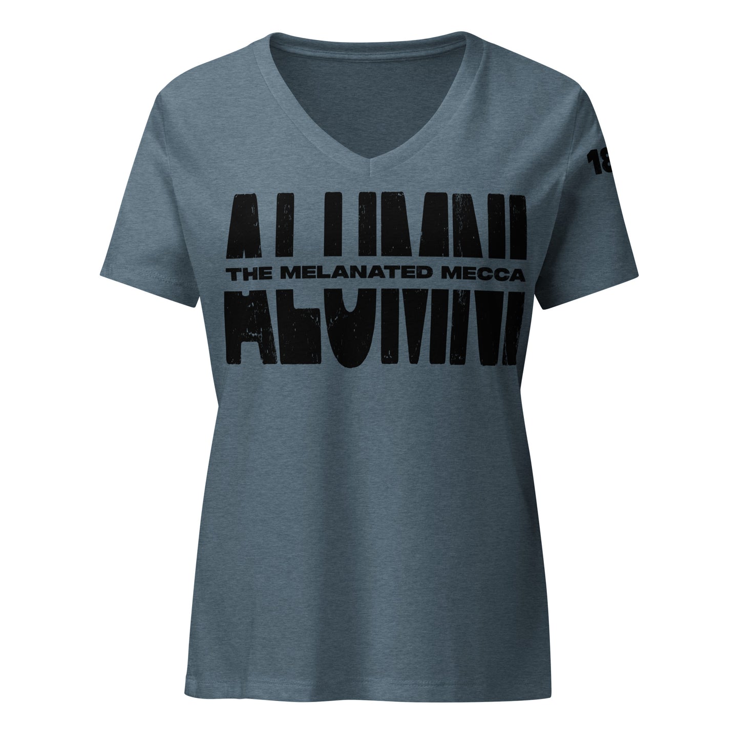 THE Melanated Mecca ALUMNI Women’s Relaxed V-Neck T-Shirt