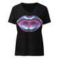 Lips Say Vote! Women’s V-Neck Airbrushed T-Shirt