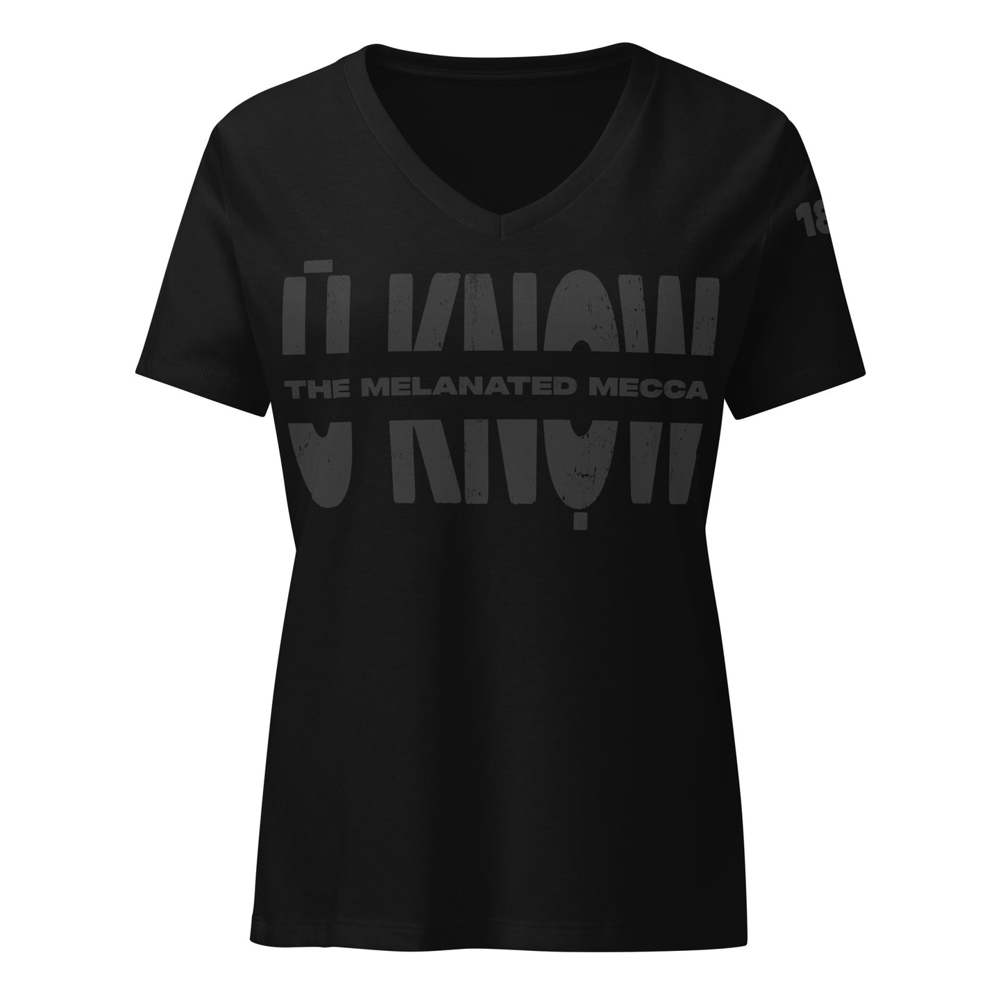 THE Melanated Mecca Women’s Relaxed V-Neck T-Shirt