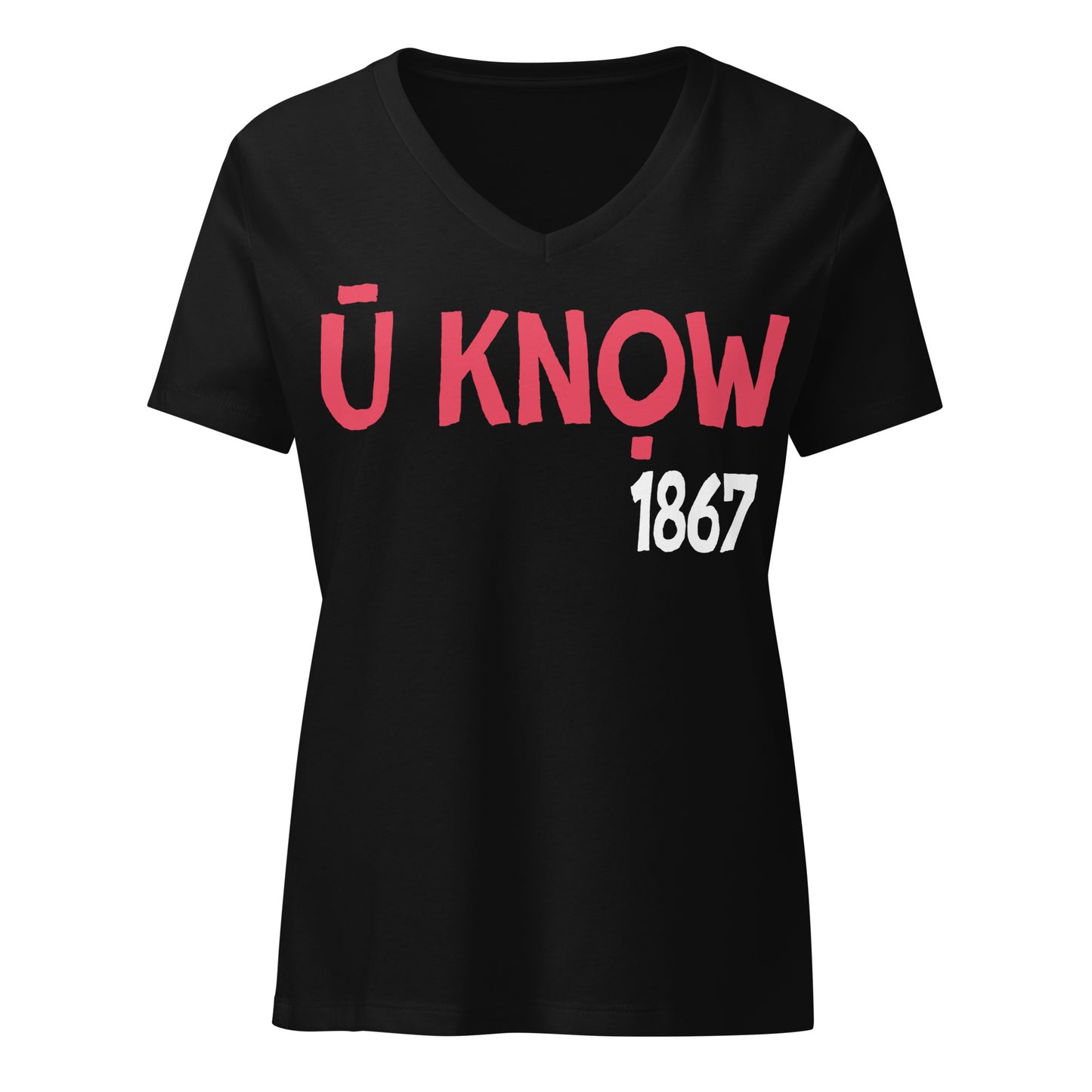 U Know 1867 Women’s V-Neck T-Shirt - Red + White