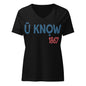 U Know 1867 Women’s V-Neck T-Shirt - Blue + Red