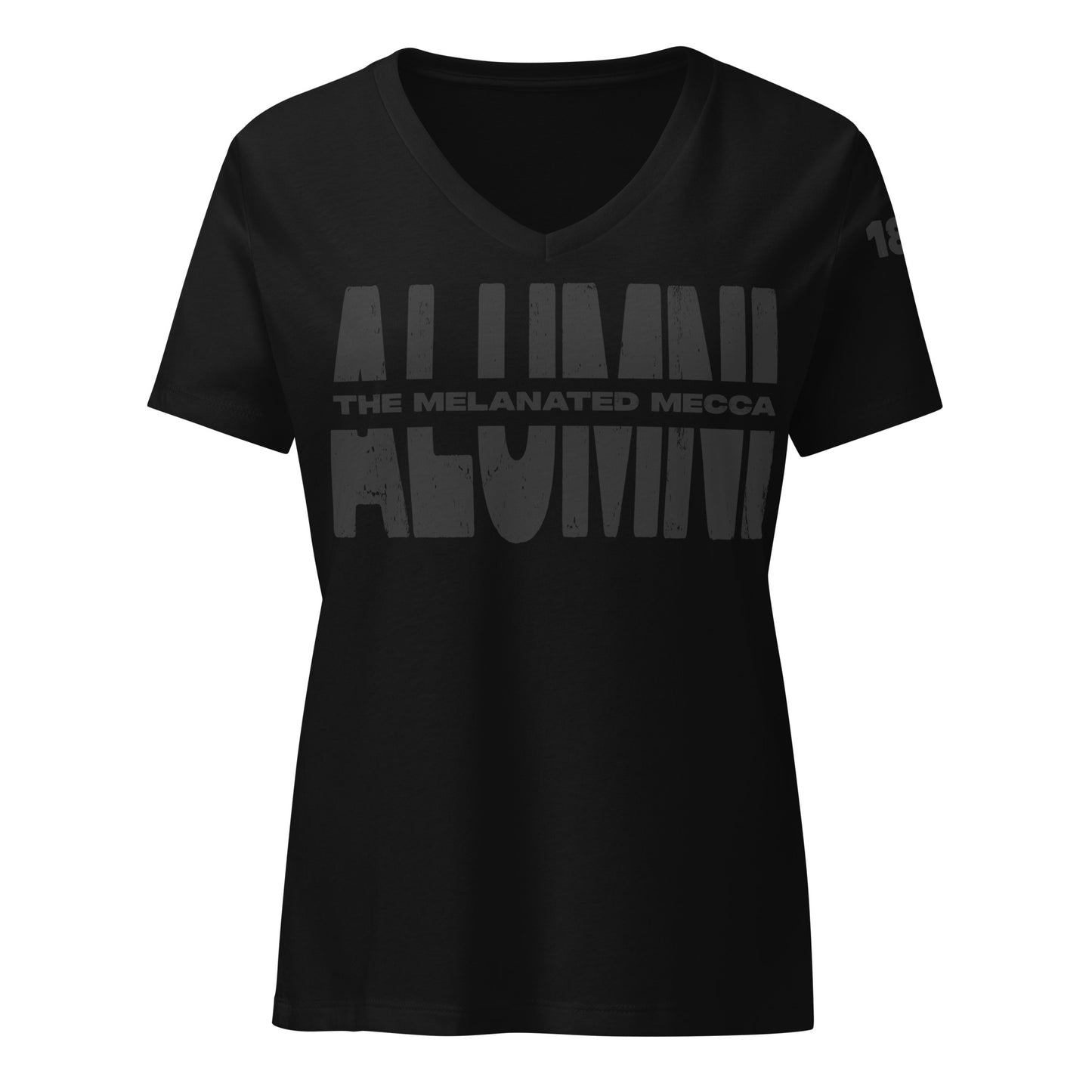 THE Melanated Mecca ALUMNI Women’s Relaxed V-Neck T-Shirt